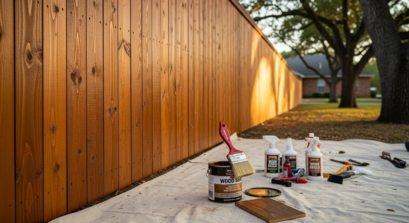 Fence staining and sealing services for wood fences
